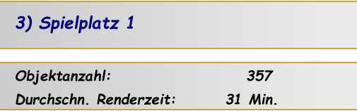 Objektanzahl:                      357 Durchschn. Renderzeit:        31 Min. 3) Spielplatz 1