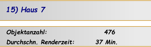 Objektanzahl:                      476 Durchschn. Renderzeit:        37 Min. 15) Haus 7