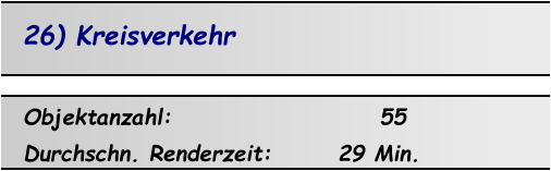26) Kreisverkehr Objektanzahl:                      55 Durchschn. Renderzeit:       29 Min.
