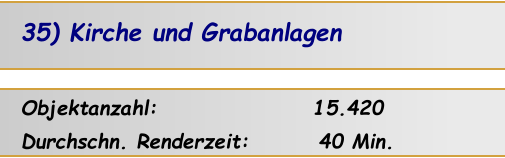 Objektanzahl:                  15.420 Durchschn. Renderzeit:        40 Min. 35) Kirche und Grabanlagen